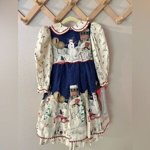 Vintage Daisy Kingdom Simplicity Christmas Winter Dress Sz 4